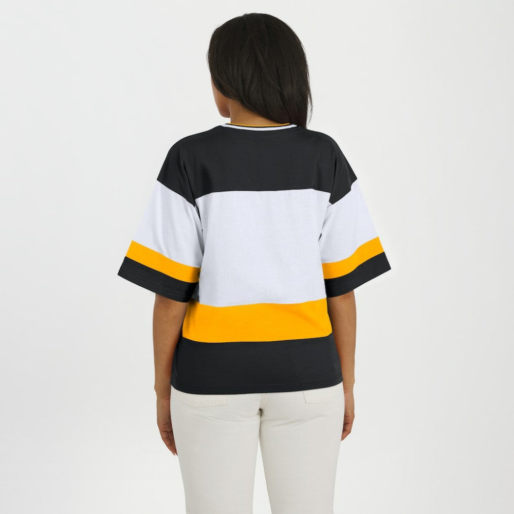Pittsburgh Penguins WEAR by Erin Andrews Women's Jersey Style Tee - Black/White | NHL online