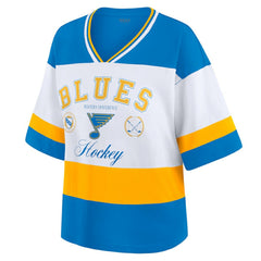 St. Louis Blues WEAR by Erin Andrews Women's Jersey Style Tee - Blue/White | NHL sale