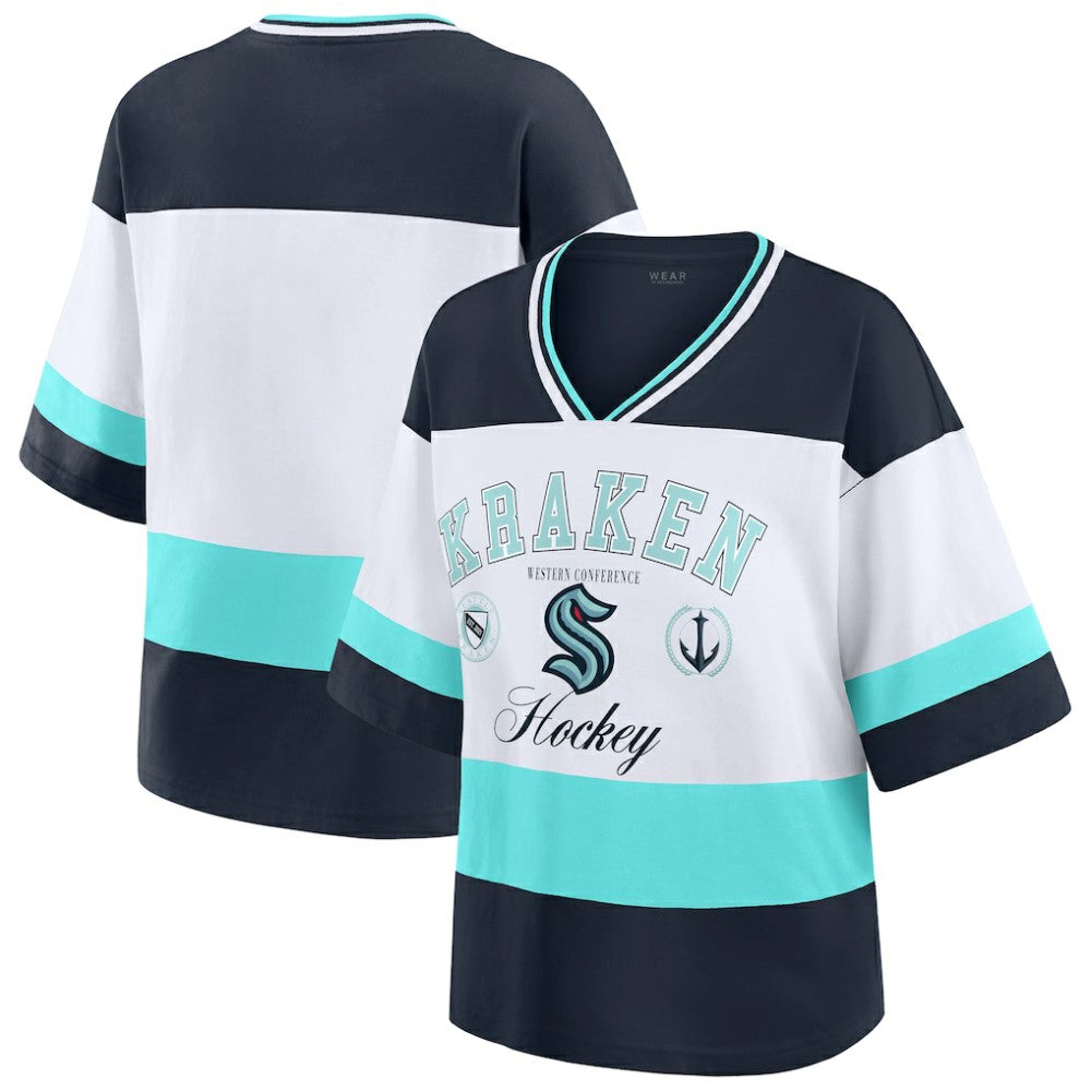 Seattle Kraken WEAR by Erin Andrews Women's Jersey Style Tee - Black/White | NHL sale