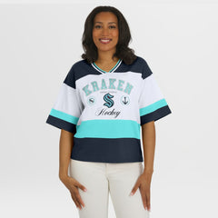 Seattle Kraken WEAR by Erin Andrews Women's Jersey Style Tee - Black/White | NHL sale