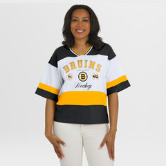 Boston Bruins WEAR by Erin Andrews Women's Jersey Style Tee - Black/White | NHL near me