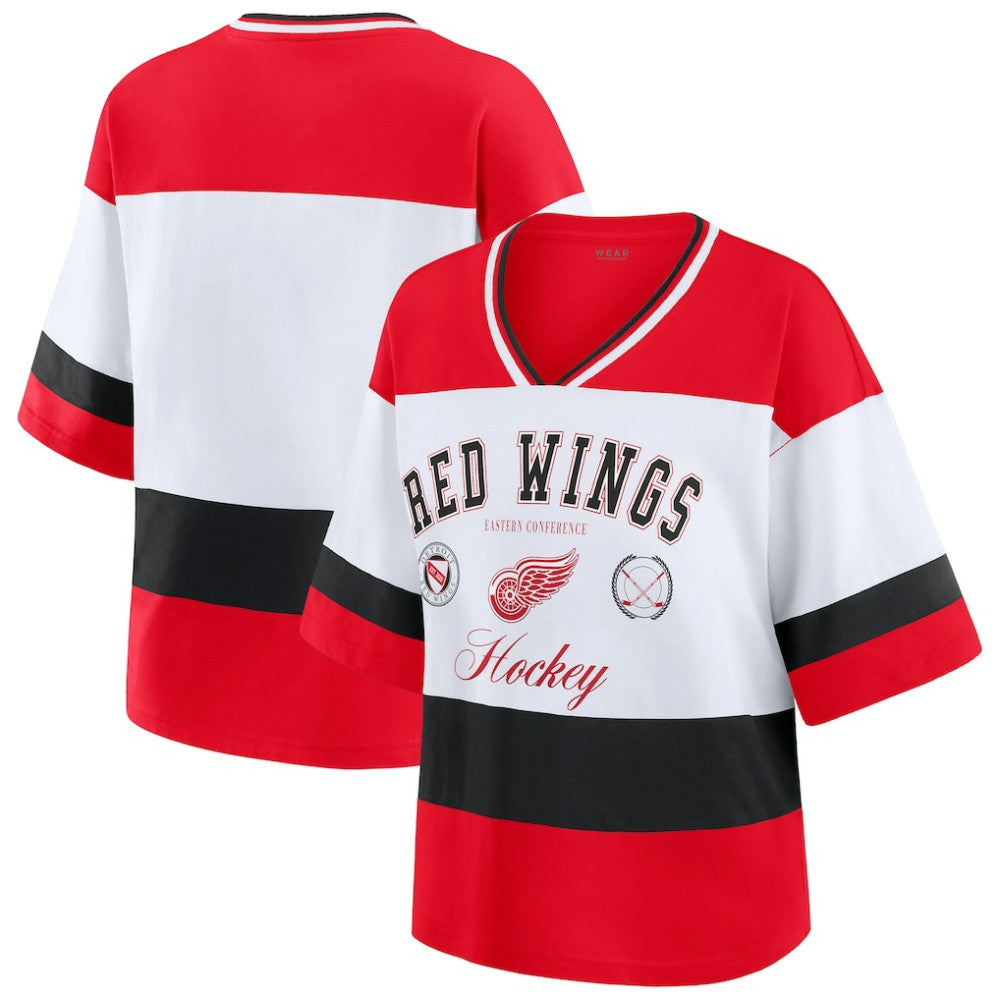Detroit Red Wings WEAR by Erin Andrews Women's Jersey Style Tee - Red/White | NHL on sale