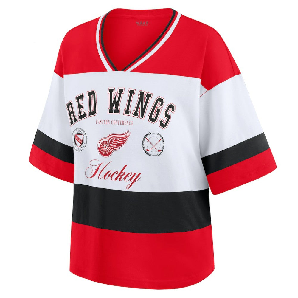 Detroit Red Wings WEAR by Erin Andrews Women's Jersey Style Tee - Red/White | NHL on sale