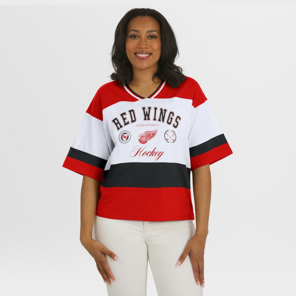 Detroit Red Wings WEAR by Erin Andrews Women's Jersey Style Tee - Red/White | NHL on sale