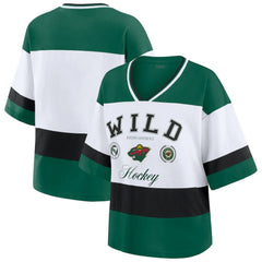 Minnesota Wild WEAR by Erin Andrews Women's Jersey Style Tee - Green/White | NHL on sale