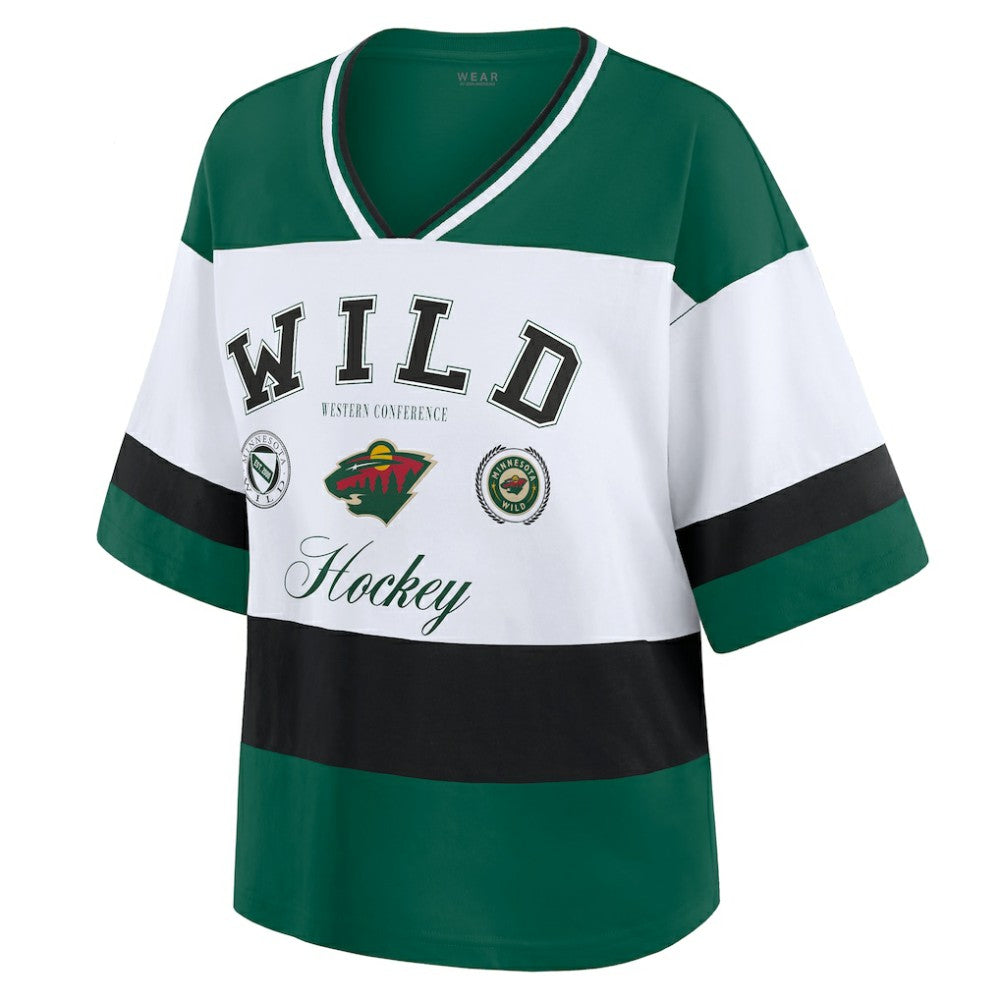 Minnesota Wild WEAR by Erin Andrews Women's Jersey Style Tee - Green/White | NHL on sale