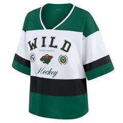 Minnesota Wild WEAR by Erin Andrews Women's Jersey Style Tee - Green/White | NHL on sale