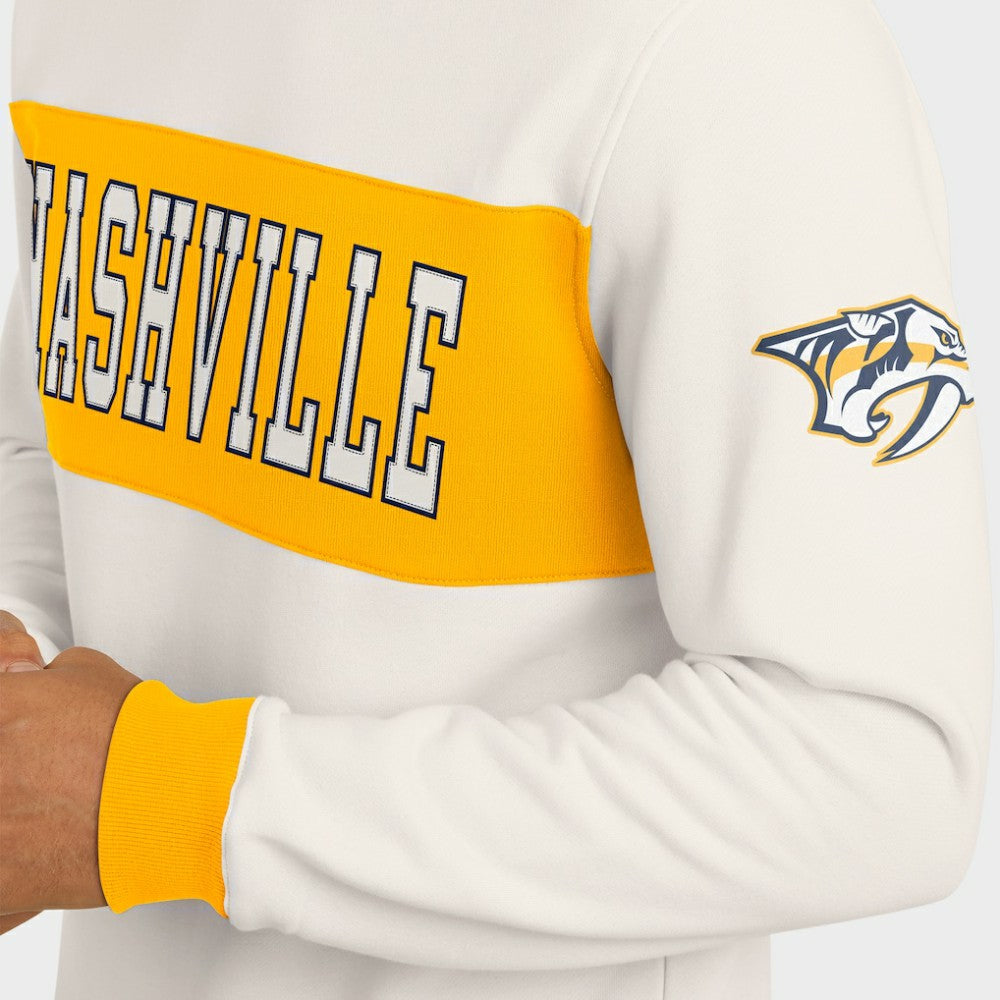 Nashville Predators Darius Rucker Collection by Fanatics Colorblock Pullover Sweatshirt - Cream | Fanatics Lifestyle