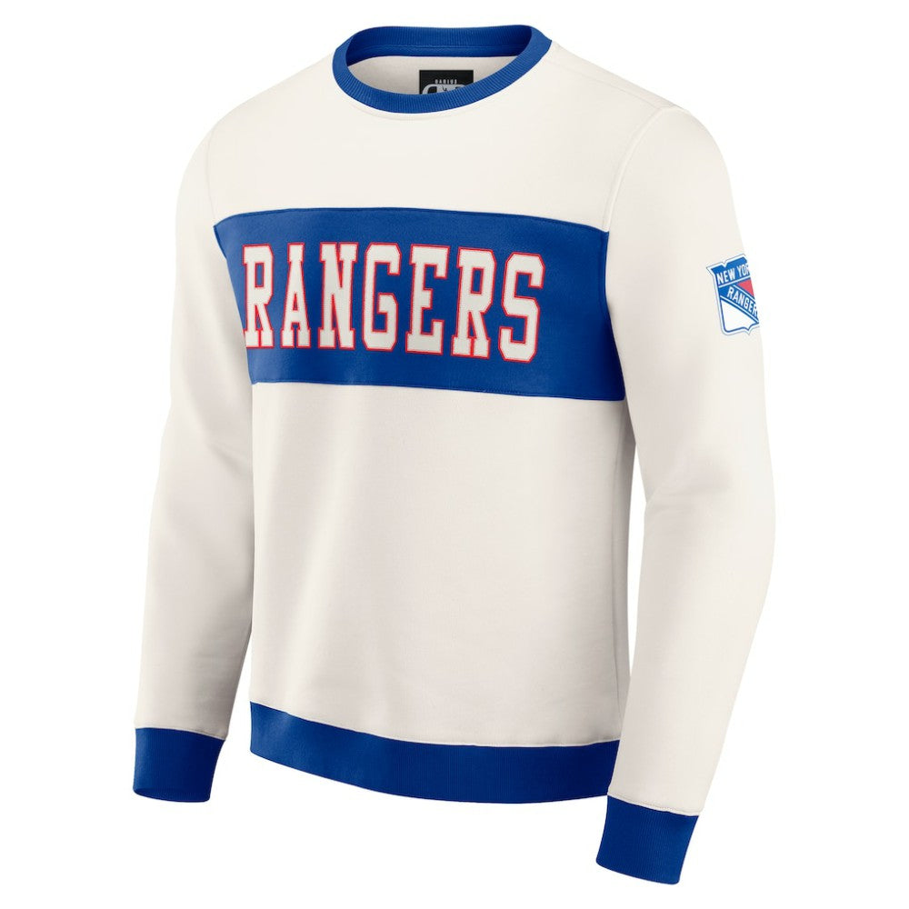 New York Rangers Darius Rucker Collection by Fanatics Colorblock Pullover Sweatshirt - Cream | Fanatics online
