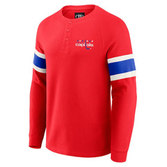 Washington Capitals Darius Rucker Collection by Fanatics Waffle-Knit Raglan Long Sleeve Henley T-Shirt - Red | Fanatics sale