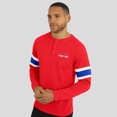 Washington Capitals Darius Rucker Collection by Fanatics Waffle-Knit Raglan Long Sleeve Henley T-Shirt - Red | Fanatics sale