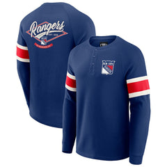 New York Rangers Darius Rucker Collection by Fanatics Waffle-Knit Raglan Long Sleeve Henley T-Shirt - Navy | Fanatics sale