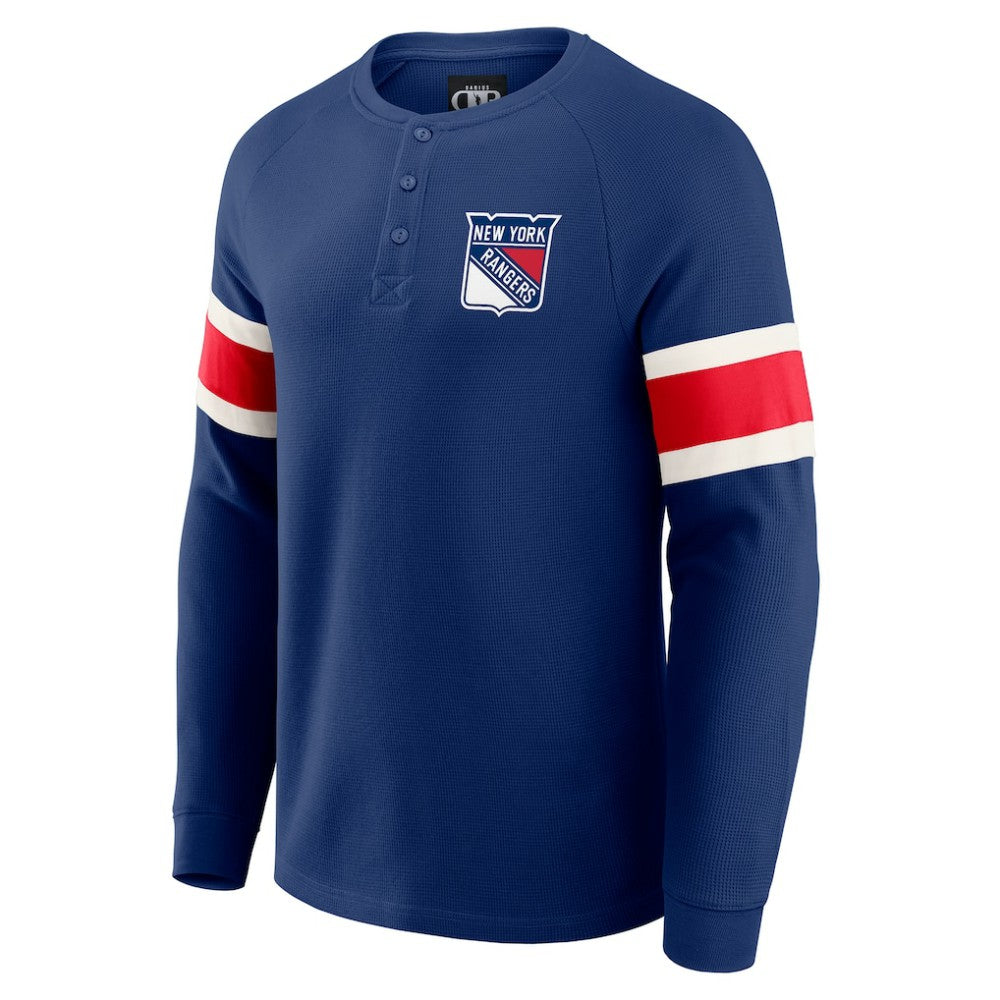New York Rangers Darius Rucker Collection by Fanatics Waffle-Knit Raglan Long Sleeve Henley T-Shirt - Navy | Fanatics sale