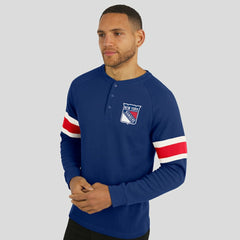 New York Rangers Darius Rucker Collection by Fanatics Waffle-Knit Raglan Long Sleeve Henley T-Shirt - Navy | Fanatics sale