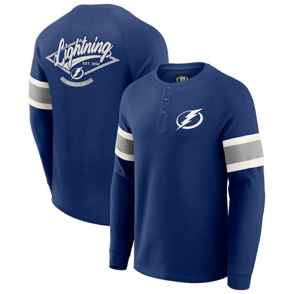 Tampa Bay Lightning Darius Rucker Collection by Fanatics Waffle-Knit Raglan Long Sleeve Henley T-Shirt - Navy | Fanatics sale