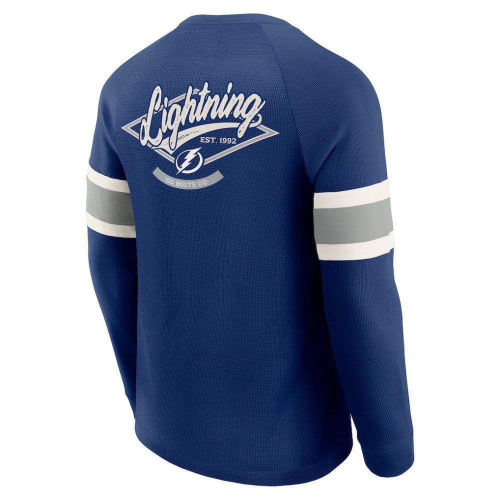 Tampa Bay Lightning Darius Rucker Collection by Fanatics Waffle-Knit Raglan Long Sleeve Henley T-Shirt - Navy | Fanatics sale