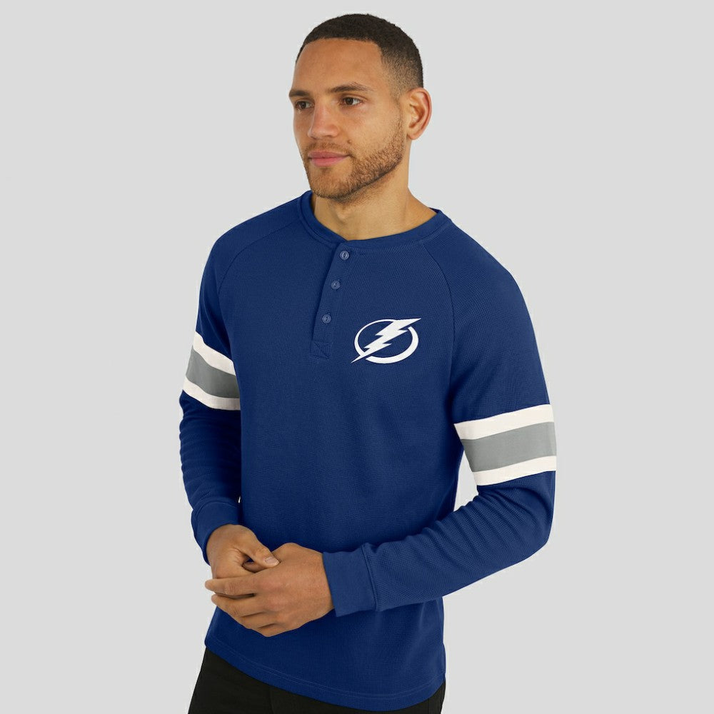 Tampa Bay Lightning Darius Rucker Collection by Fanatics Waffle-Knit Raglan Long Sleeve Henley T-Shirt - Navy | Fanatics sale