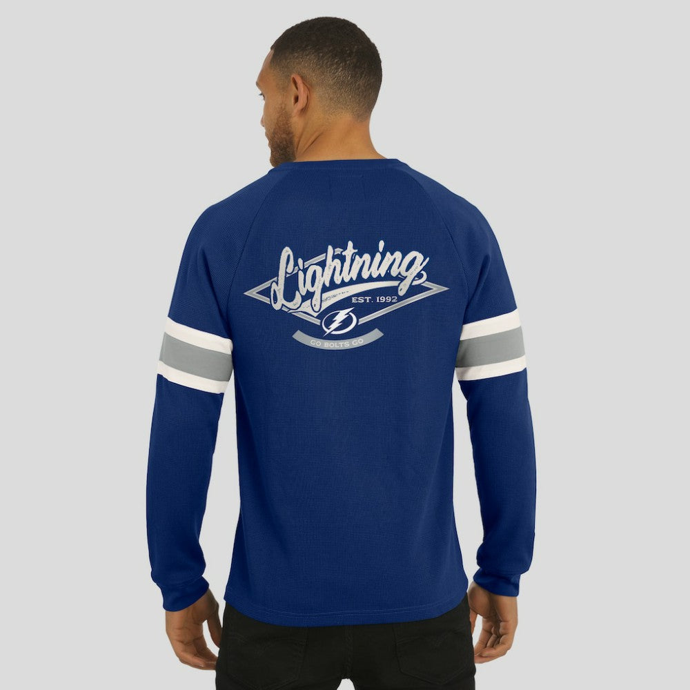 Tampa Bay Lightning Darius Rucker Collection by Fanatics Waffle-Knit Raglan Long Sleeve Henley T-Shirt - Navy | Fanatics sale