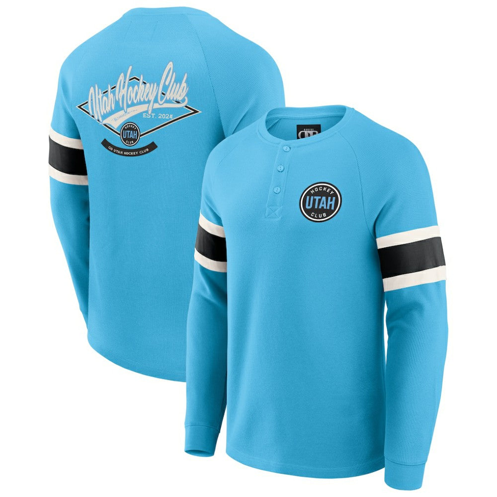 Utah Hockey Club Darius Rucker Collection by Fanatics Waffle-Knit Raglan Long Sleeve Henley T-Shirt - Light Blue | Fanatics discount