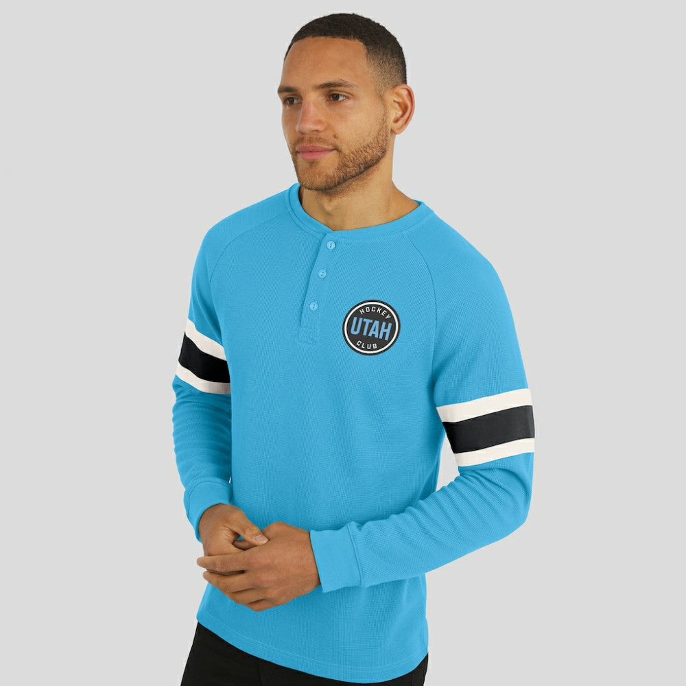 Utah Hockey Club Darius Rucker Collection by Fanatics Waffle-Knit Raglan Long Sleeve Henley T-Shirt - Light Blue | Fanatics discount
