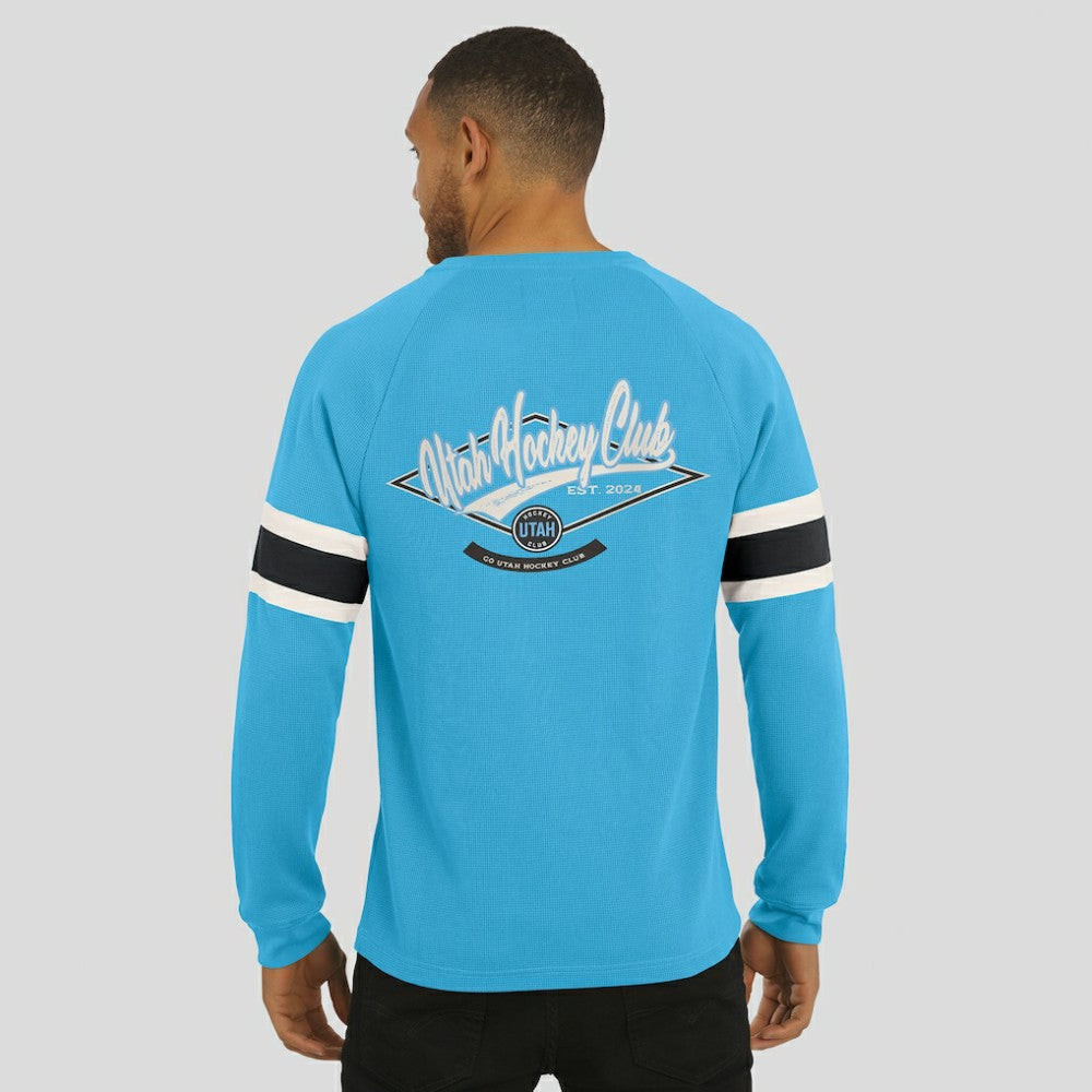 Utah Hockey Club Darius Rucker Collection by Fanatics Waffle-Knit Raglan Long Sleeve Henley T-Shirt - Light Blue | Fanatics discount