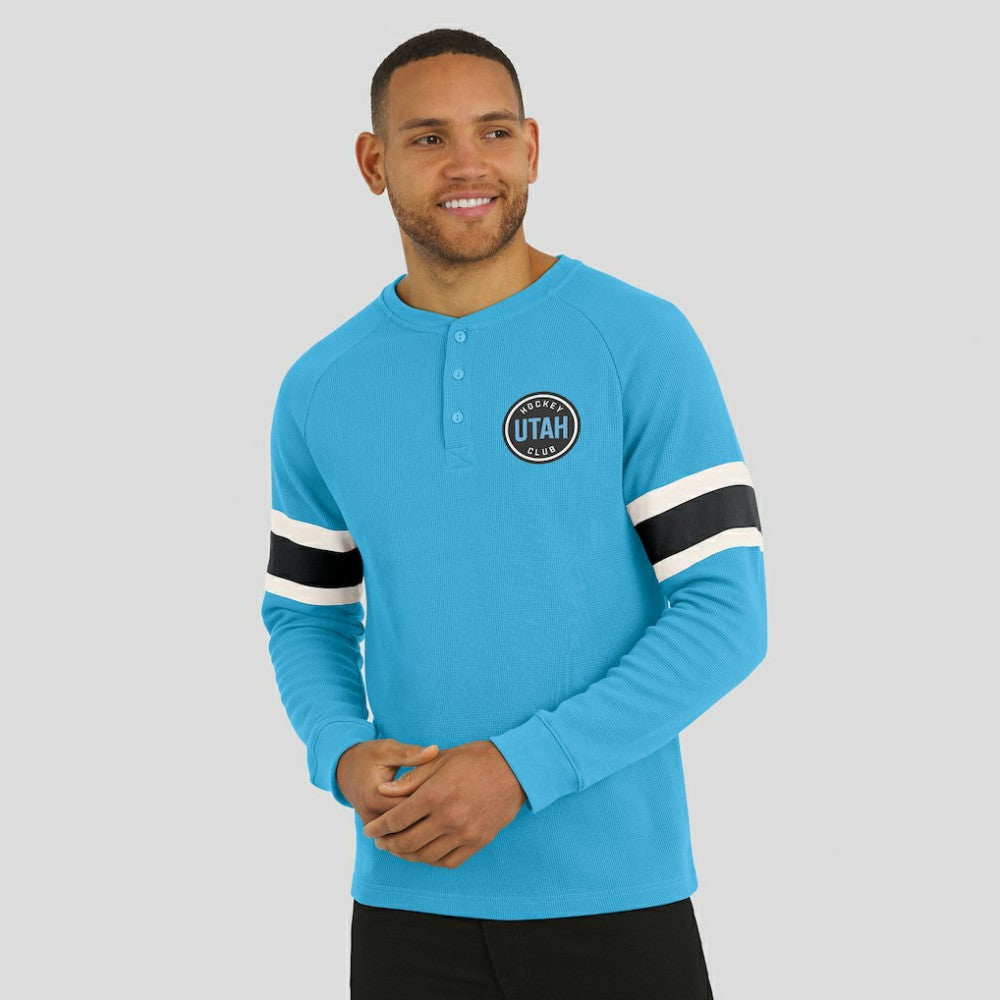 Utah Hockey Club Darius Rucker Collection by Fanatics Waffle-Knit Raglan Long Sleeve Henley T-Shirt - Light Blue | Fanatics discount