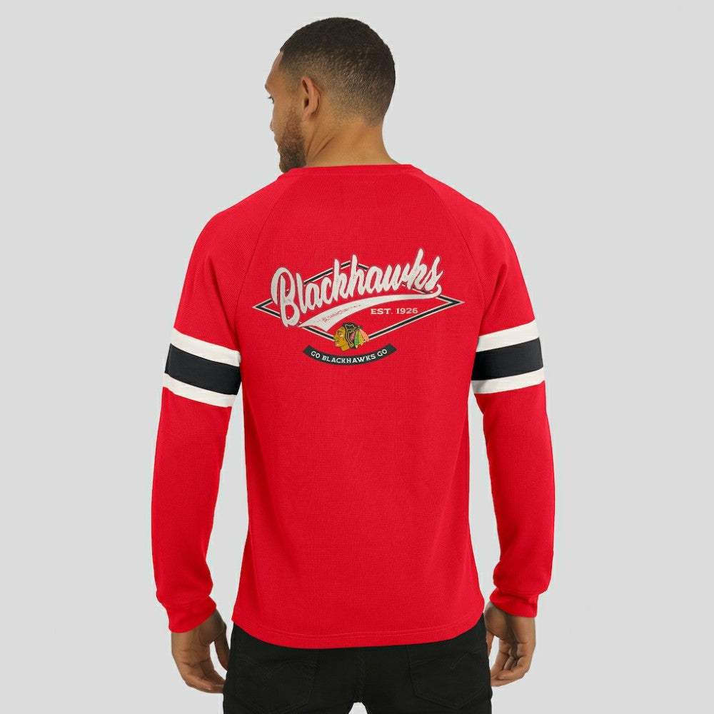 Chicago Blackhawks Darius Rucker Collection by Fanatics Waffle-Knit Raglan Long Sleeve Henley T-Shirt - Red | Fanatics discount
