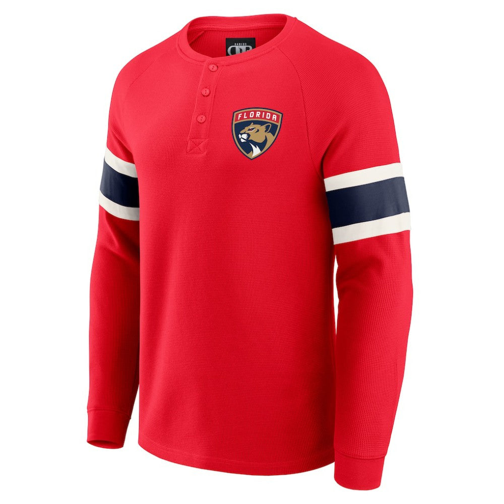 Florida Panthers Darius Rucker Collection by Fanatics Waffle-Knit Raglan Long Sleeve Henley T-Shirt - Red | Fanatics sale