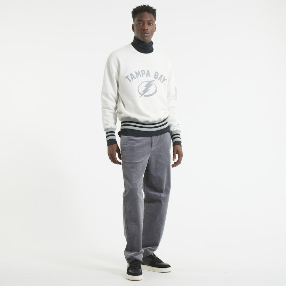 Tampa Bay Lightning Todd Snyder by Fanatics Relaxed Canadian Fleece Crew - Heather Gray | Fanatics on sale