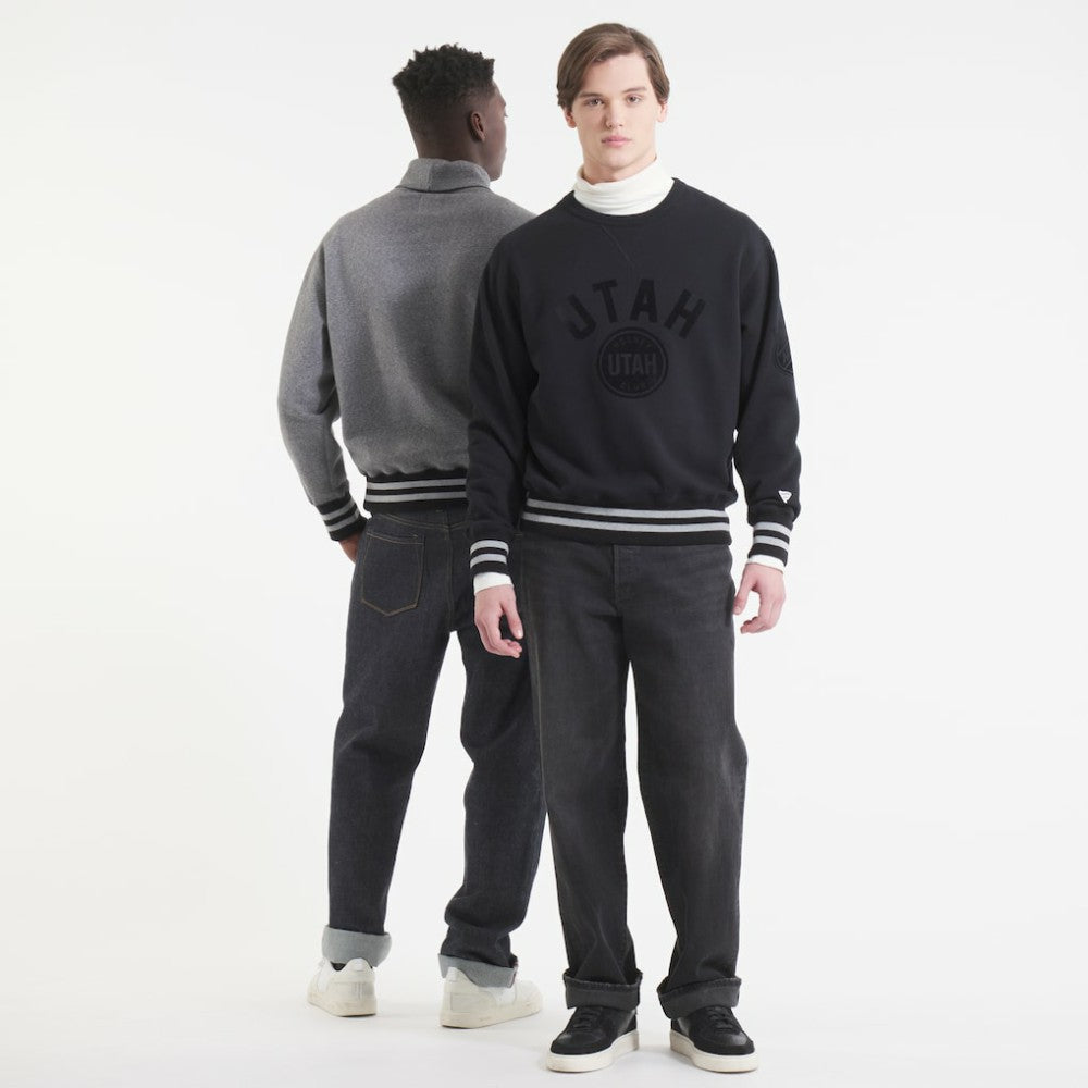 Utah Mammoth Todd Snyder by Fanatics Relaxed Canadian Fleece Crew - Black | Fanatics online
