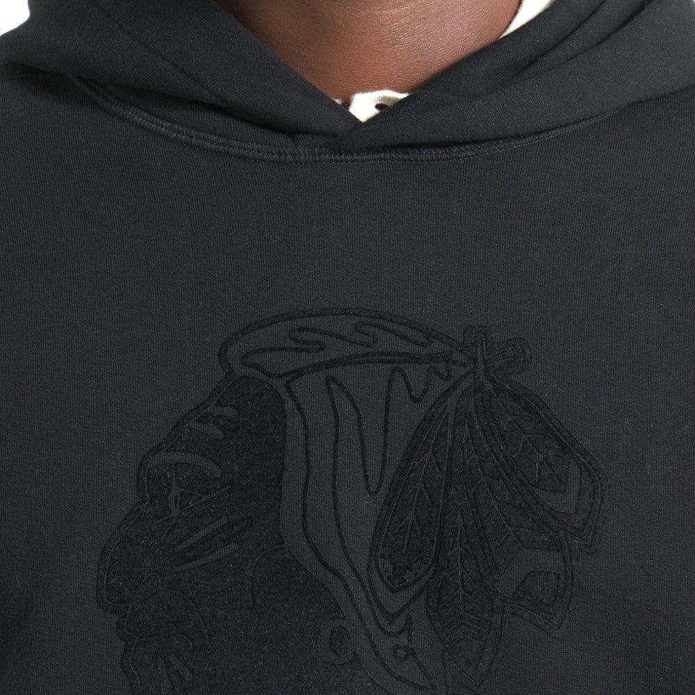 Chicago Blackhawks Todd Snyder by Fanatics Relaxed Canadian Fleece Hoodie - Black | Fanatics Lifestyle