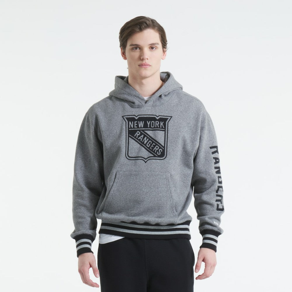 New York Rangers Todd Snyder by Fanatics Relaxed Canadian Fleece Hoodie - Dark Heather Gray | Fanatics Clearance