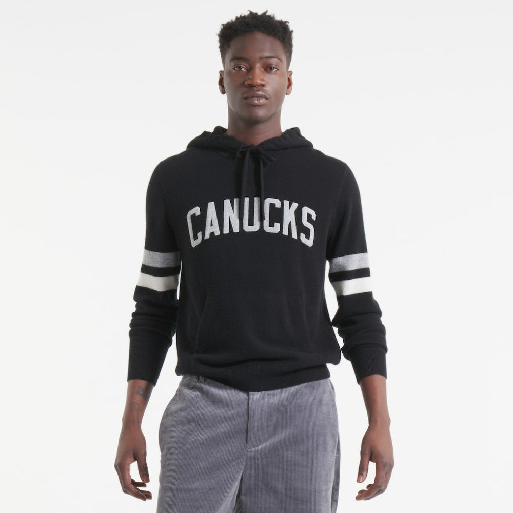 Vancouver Canucks Todd Snyder by Fanatics Cashmere Hooded Sweater - Black | Fanatics discount