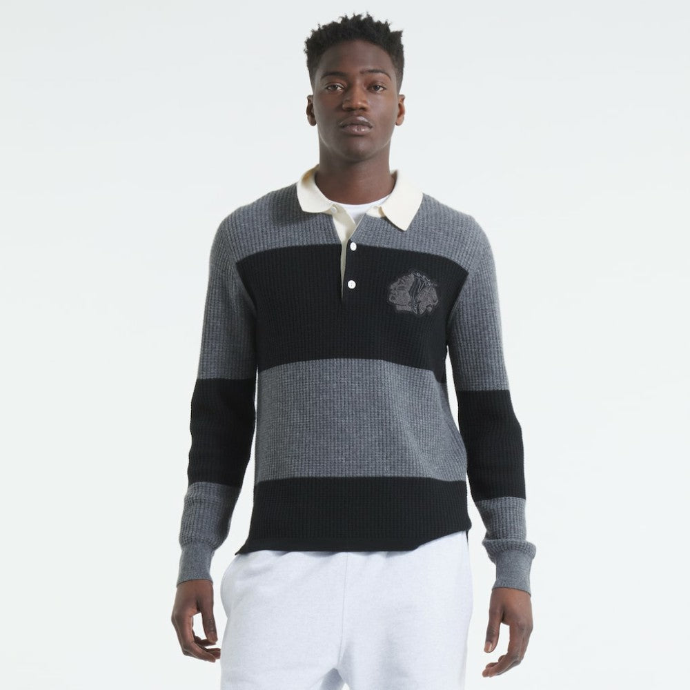 Chicago Blackhawks Todd Snyder by Fanatics Cashmere Rugby Sweater - Dark Heather Gray | Fanatics online