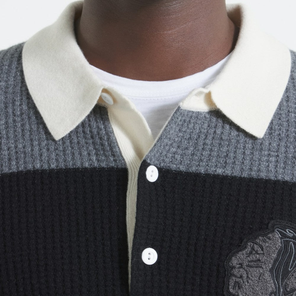 Chicago Blackhawks Todd Snyder by Fanatics Cashmere Rugby Sweater - Dark Heather Gray | Fanatics online