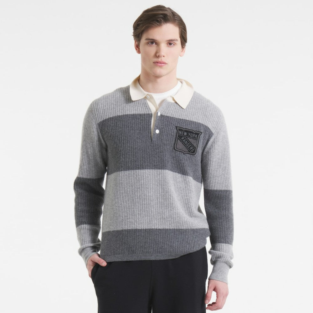 New York Rangers Todd Snyder by Fanatics Cashmere Rugby Sweater - Athletic Heather Gray | Fanatics sale