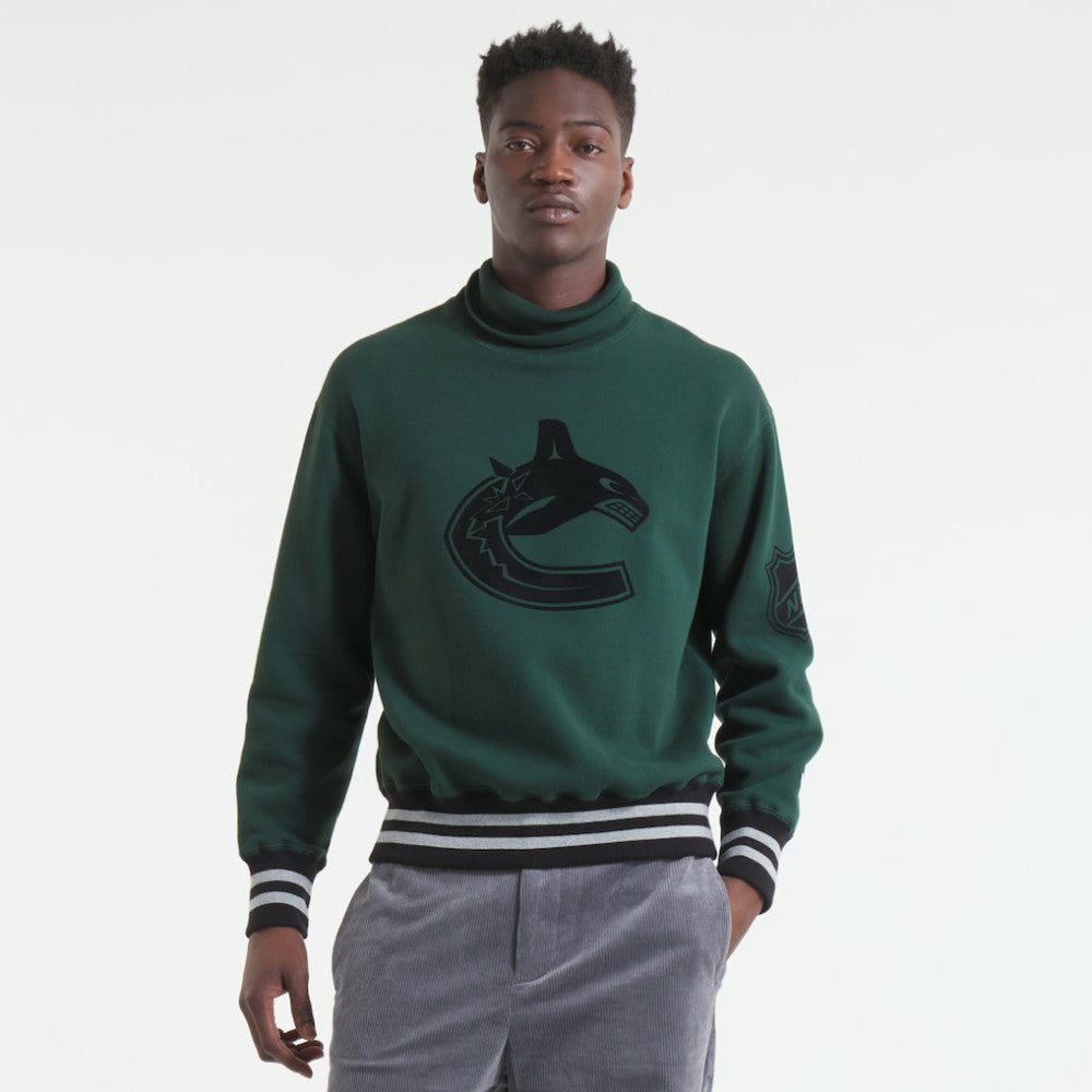Vancouver Canucks Todd Snyder by Fanatics Relaxed Canadian Fleece Turtleneck - Dark Green | Fanatics online