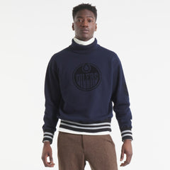 Edmonton Oilers Todd Snyder by Fanatics Relaxed Canadian Fleece Turtleneck - Navy | Fanatics near me