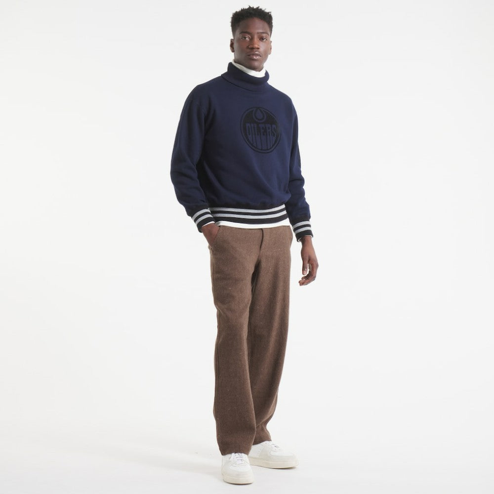 Edmonton Oilers Todd Snyder by Fanatics Relaxed Canadian Fleece Turtleneck - Navy | Fanatics near me