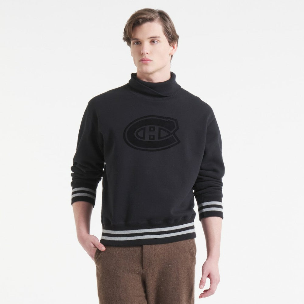 Montreal Canadiens Todd Snyder by Fanatics Relaxed Canadian Fleece Turtleneck - Black | Fanatics online