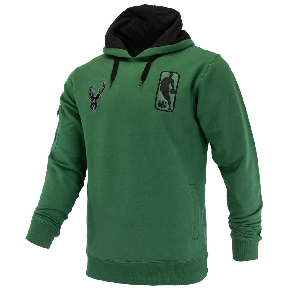 Milwaukee Bucks FISLL Unisex Logoman Shadow Collection Pullover Hoodie Hunter Green