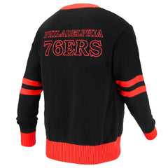 Philadelphia 76ers FISLL Unisex Logoman Shadow Collection Full-Button Cardigan Sweater Black