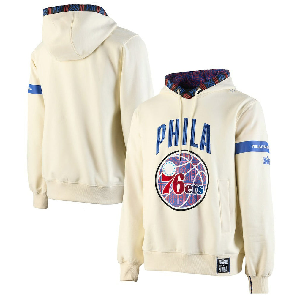 Philadelphia 76ers NBA x Two Hype Culture & Hoops Collection Premium Pullover Hoodie - Cream