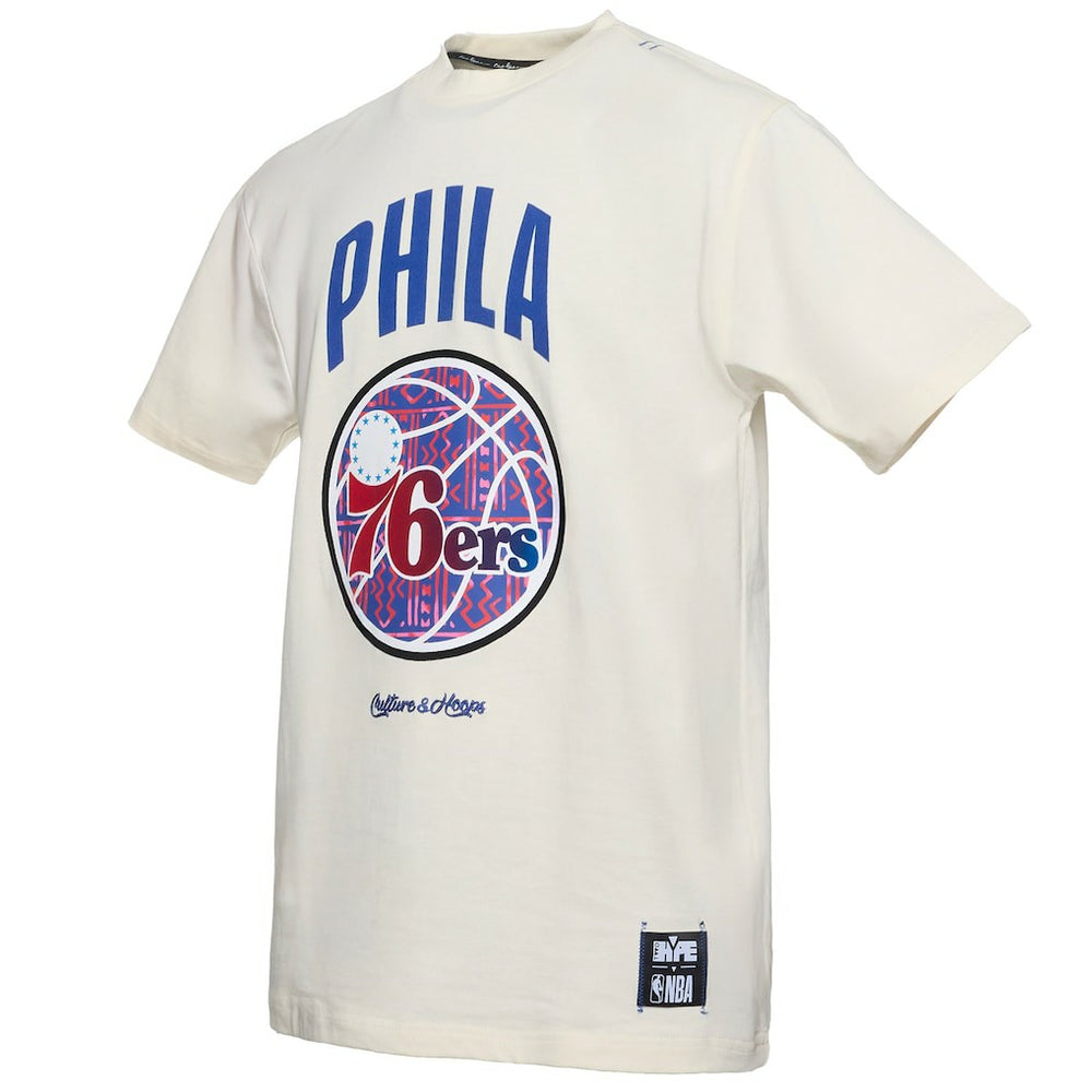 Philadelphia 76ers NBA x Two Hype Culture & Hoops Collection Premium T-Shirt - Cream