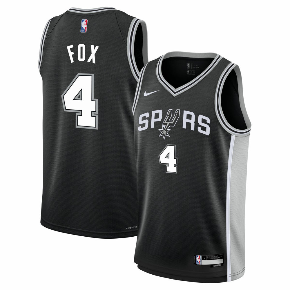 Nike De'Aaron Fox San Antonio Spurs Youth Swingman Jersey Icon Edition Black