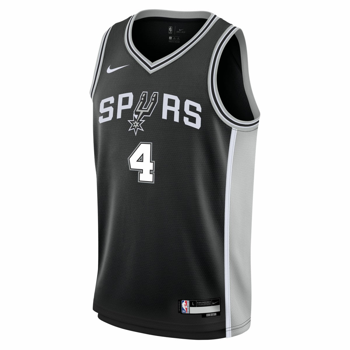 Nike De'Aaron Fox San Antonio Spurs Youth Swingman Jersey Icon Edition Black