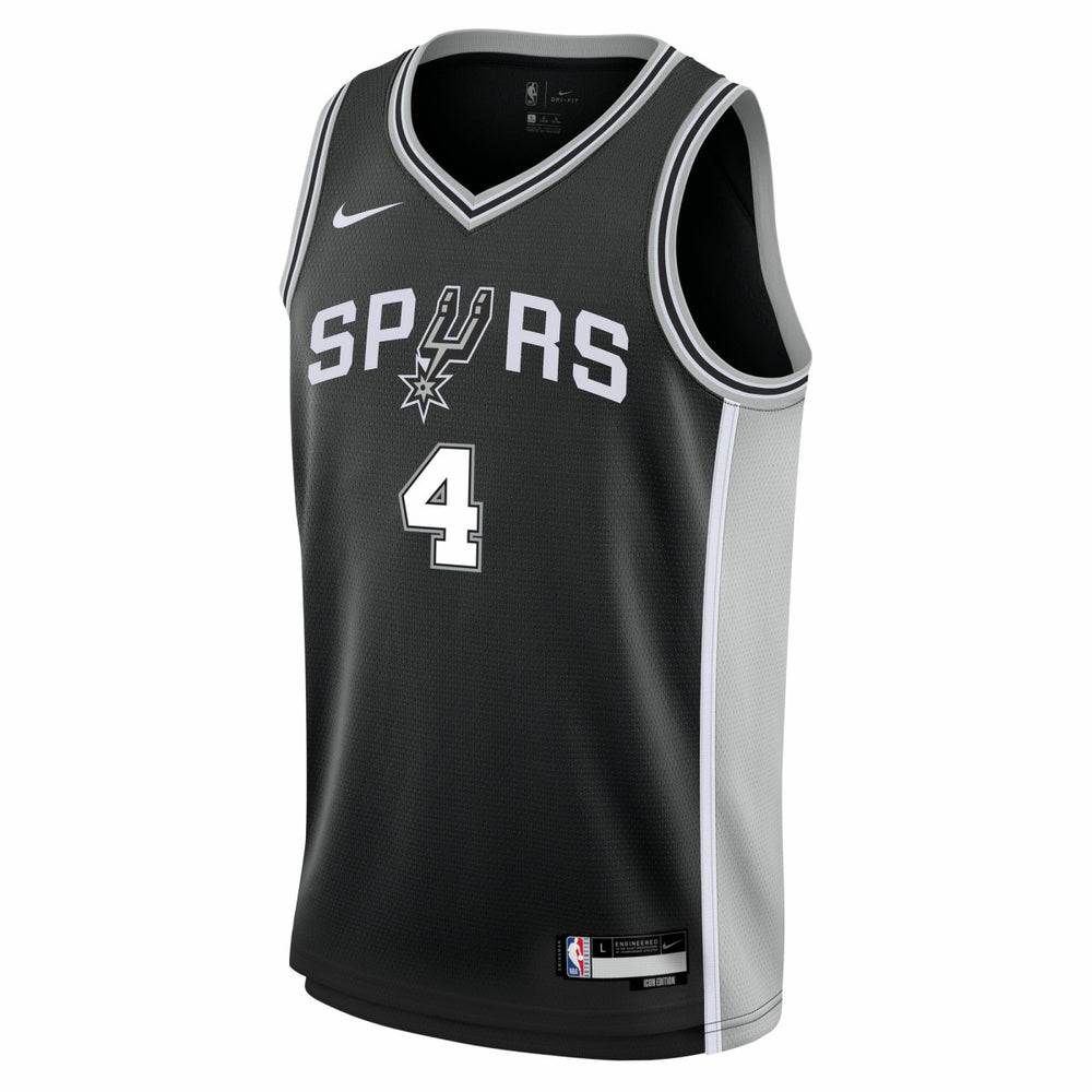 Nike De'Aaron Fox San Antonio Spurs Youth Swingman Jersey Icon Edition Black