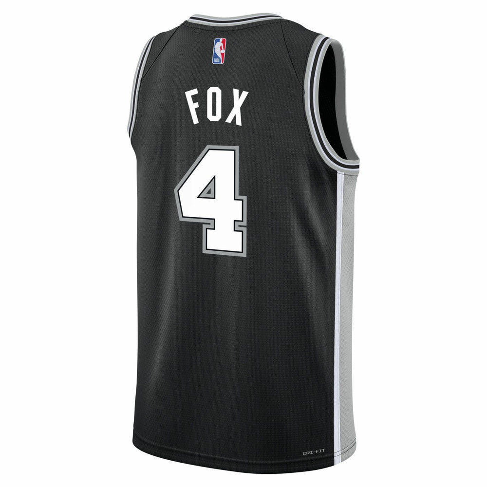 Nike De'Aaron Fox San Antonio Spurs Youth Swingman Jersey Icon Edition Black