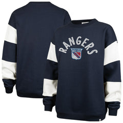 New York Rangers '47 Women's Eephus Barred Pullover Sweatshirt - Navy | 47 brand Lifestyle