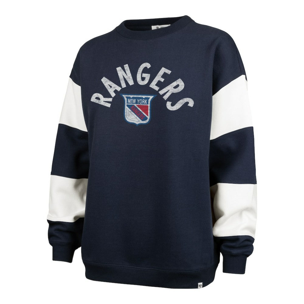 New York Rangers '47 Women's Eephus Barred Pullover Sweatshirt - Navy | 47 brand Lifestyle